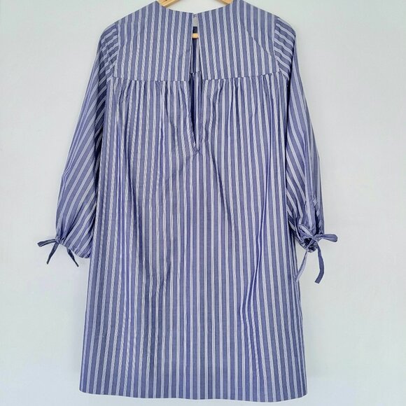 Aritzia 💙 Le Fou Lessines Poplin Smock Dress in Blue Stripe By Wilfred - Picture 7 of 14